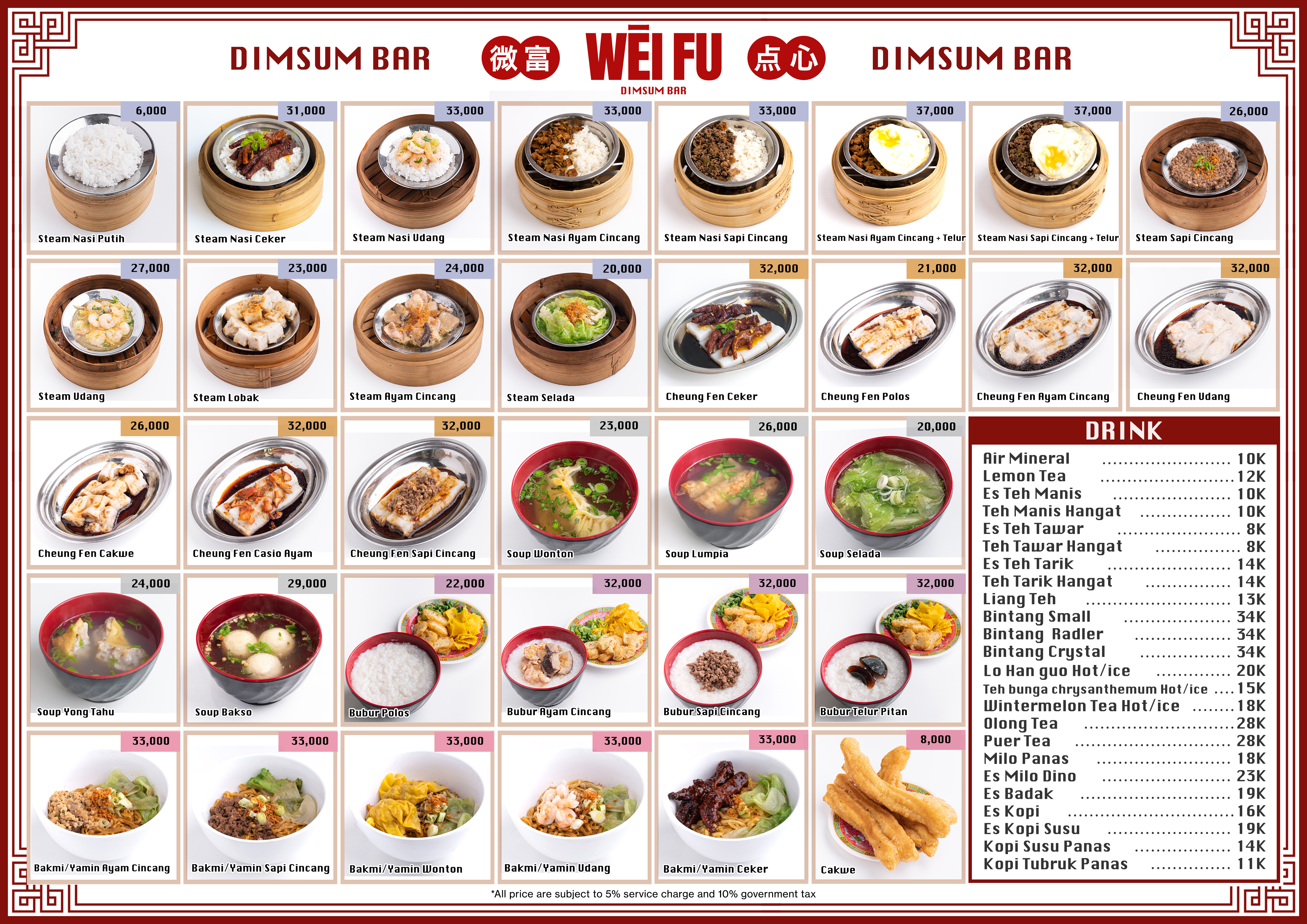 Menu Wei Fu Dimsum Bar – Steam, Goreng, Nasi